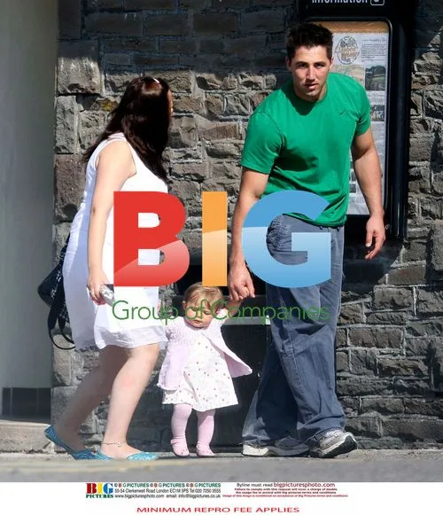 Charlotte Church and family after Ruby's 1st