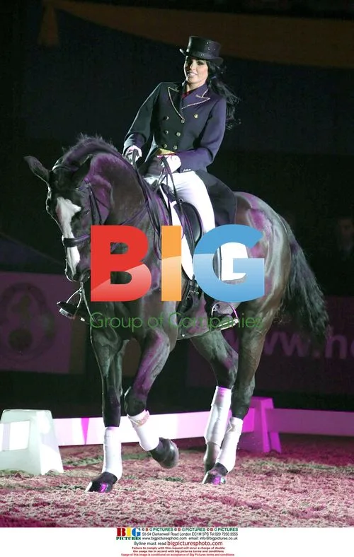 Katie Price performs dressage at Horse of the Year Show