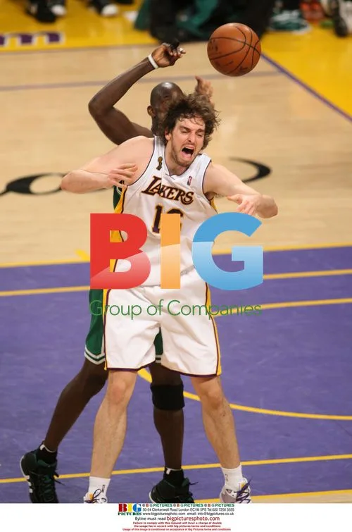 Pau Gasol Fouled by Kevin Garnett