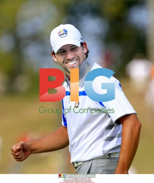 Sergio Garcia reacts after Jimenez's birdie putt