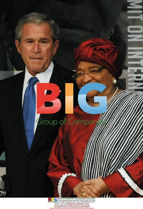 Bush and Liberian President at Development Summit