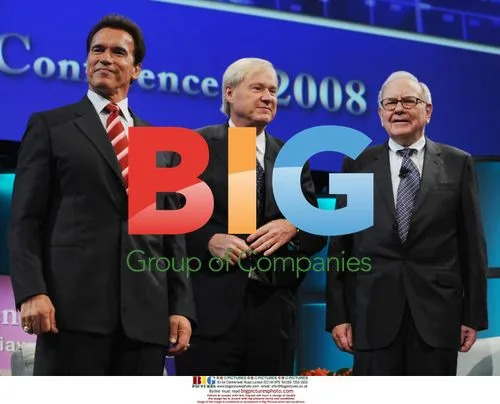 Arnold Schwarzenegger and Warren Buffett at women's conference