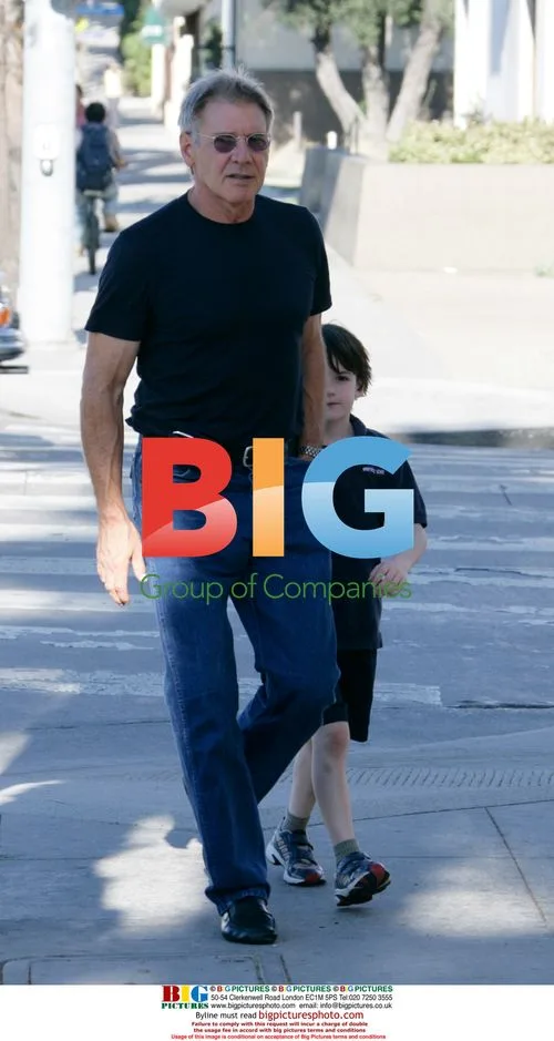 Harrison Ford and son Liam in Brentwood