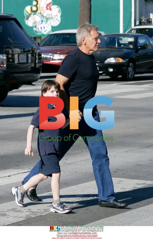 Harrison Ford and son Liam in Brentwood, LA