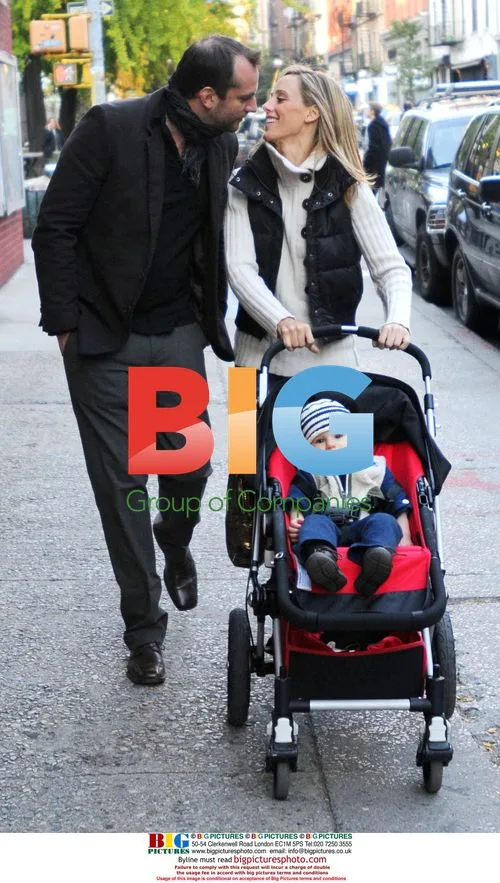 Kim Raver and family at Manhattan park