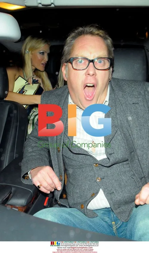 Vic Reeves leaving Caprices birthday party