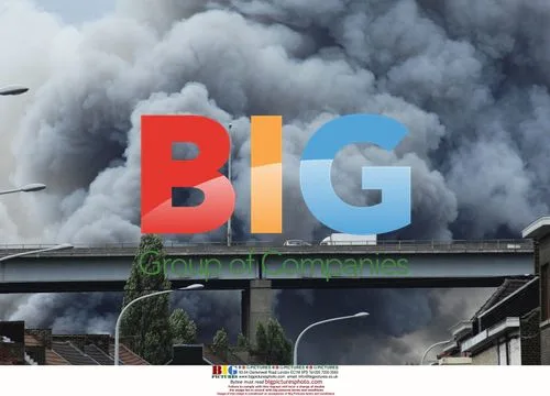 Smoke rises from car recycling plant fire in Belgium