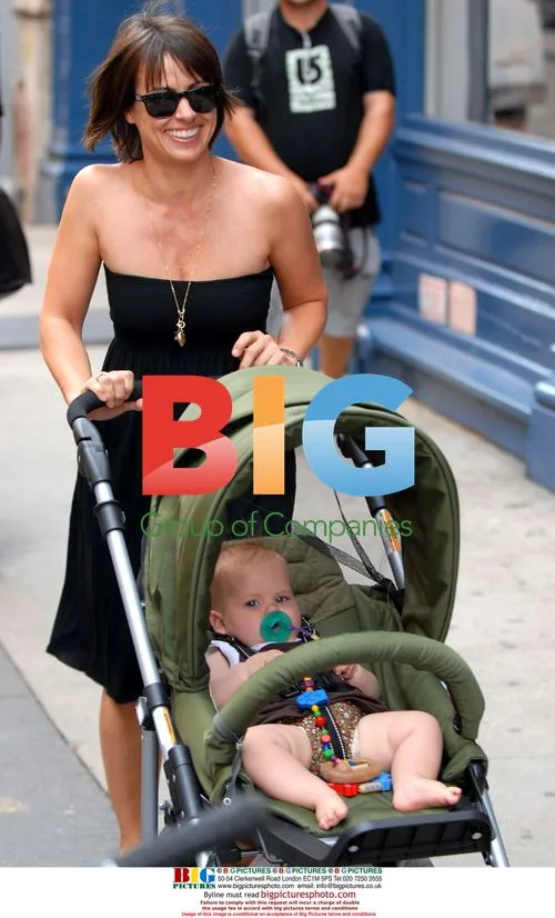 Constance Zimmer with daughter in Soho
