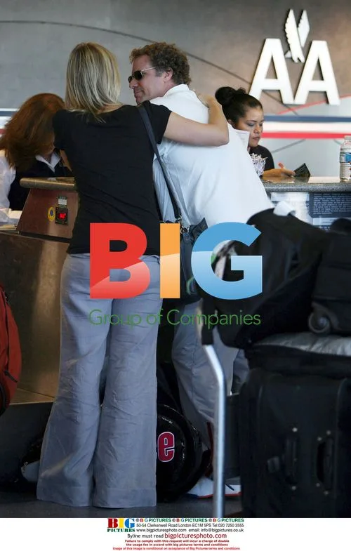Will Ferrell and Wife Check In at LAX