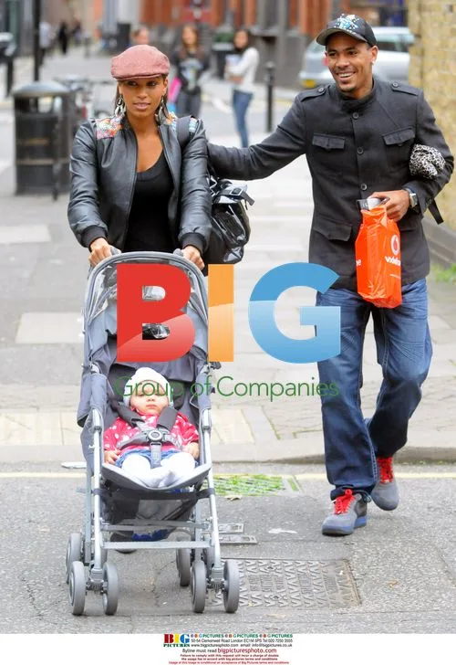Javine Hylton With MC Harvey and Baby