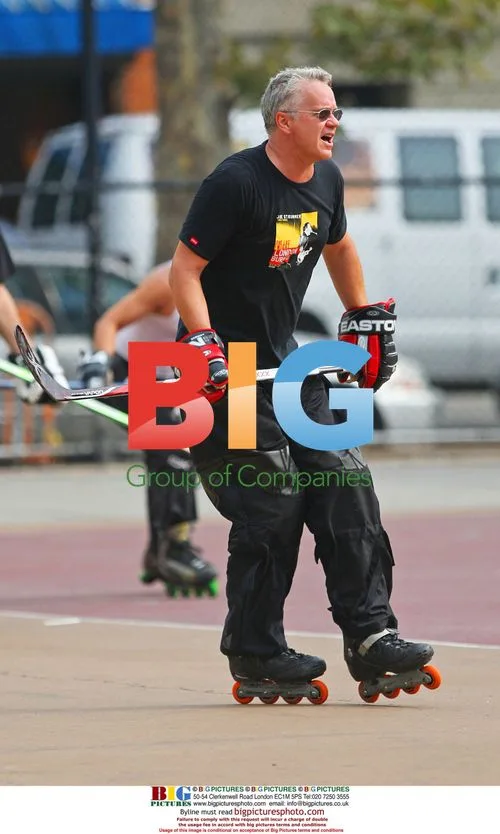 Tim Robbins Playing Street Hockey