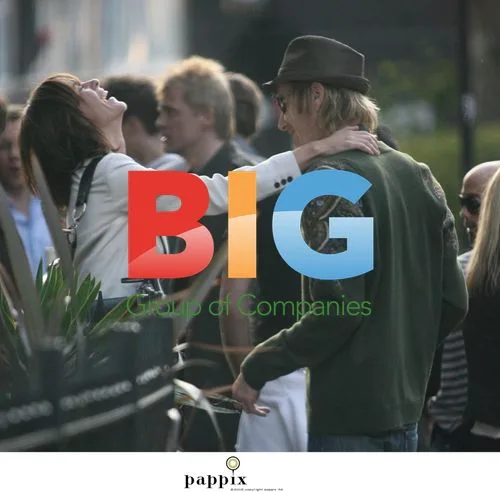 Rhys Ifans with new brunette companion