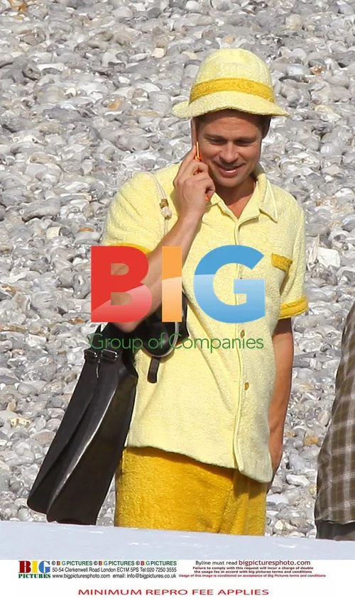Brad Pitt Films Mobile Ad in Normandy