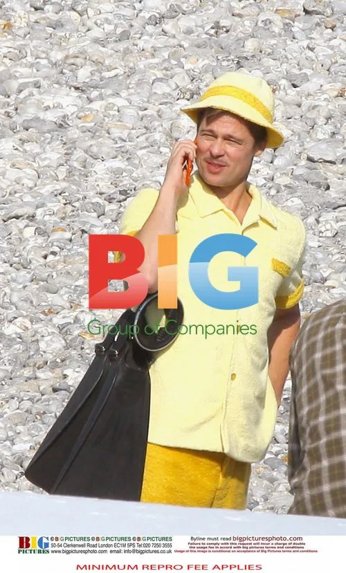 Brad Pitt Filming Mobile Phone Ad in Normandy
