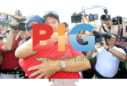 Paul Azinger and Jim Furyk celebrate Ryder Cup win