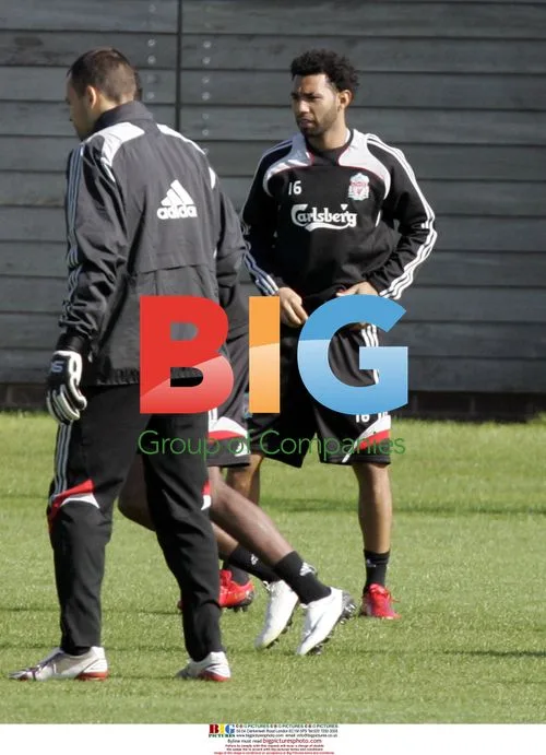 Liverpool players train before Carling Cup match