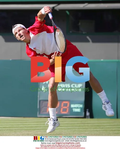Jurgen Melzer in Davis Cup Tennis Action