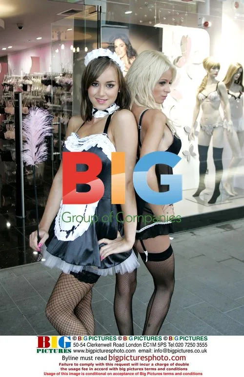 Models Rhian Sugen and Rosie Jones at Anne Summers shop opening