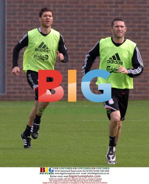 Liverpool players train before Merseyside derby