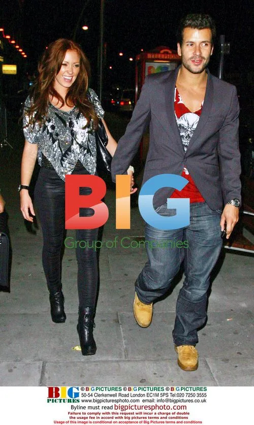 Natasha Hamilton and Riad Erraji leaving Faces nightclub