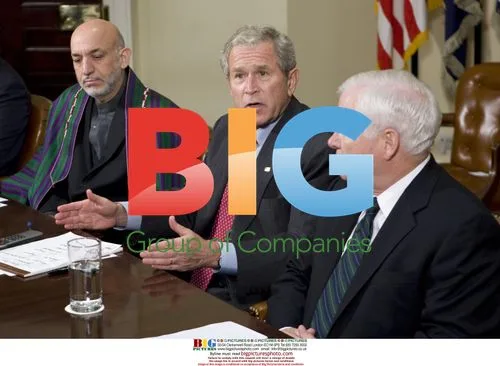 Bush, Karzai, and Gates in Video Teleconference