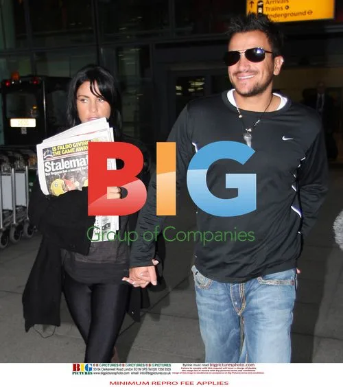 Jordan and Peter Andre at Heathrow