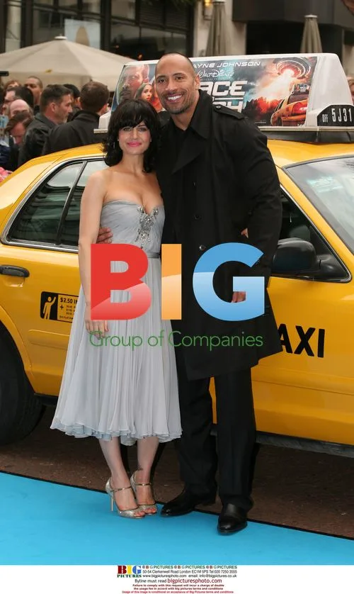 Carla Gugino and Dwayne Johnson at Witch Mountain Premiere