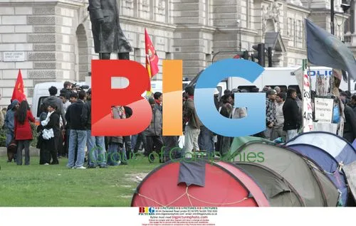 Protesters at Westminster Bridge in London