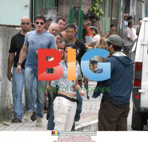 Sylvester Stallone on set of "The Expendables"
