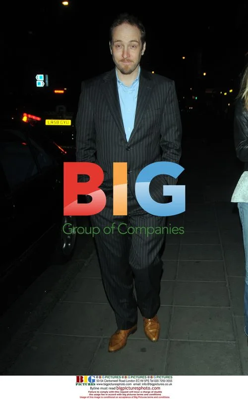 Derren Brown outside Scott's Restaurant