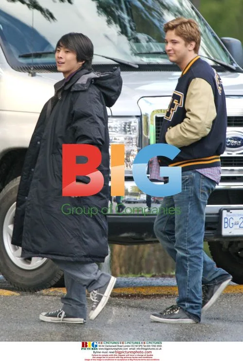 Twilight cast on Forks High set
