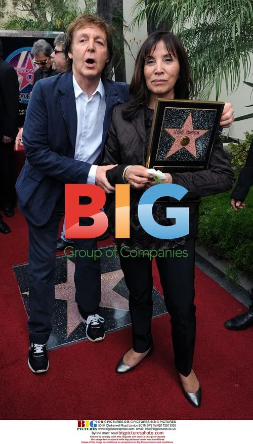 Paul McCartney and Olivia Harrison at George Harrison's Hollywood Walk of Fame ceremony