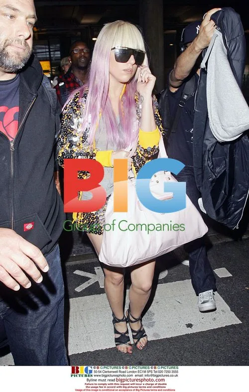 Lady Gaga arrives at Heathrow Airport