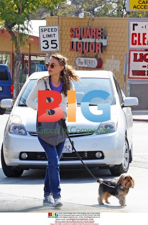 Natalie Portman Walking Dog