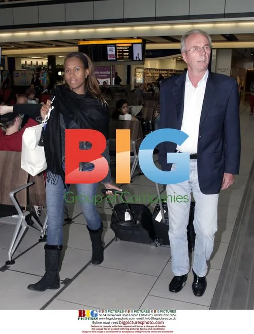 Sven-Goran Eriksson and partner depart Heathrow