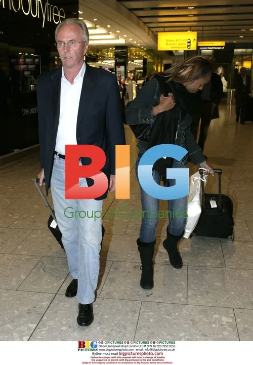 Sven-Goran Eriksson and partner depart Heathrow