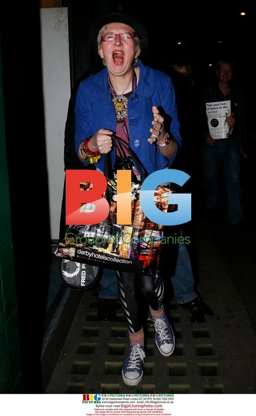 Sue Pollard Outside Grouchos, London