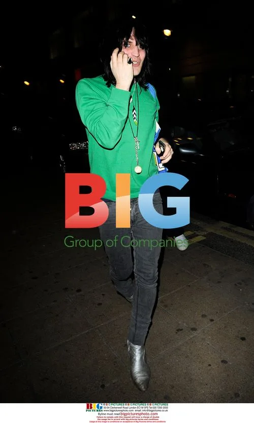 Noel Fielding outside Movida, London