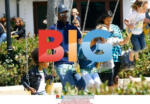 Chris Rock with family at Malibu park