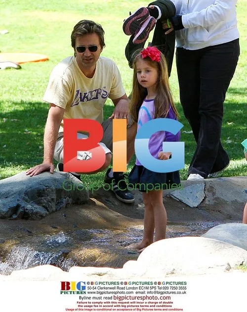 Breckin Meyer and daughter play at LA park