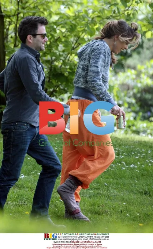 Billie Piper on set in Battersea Park