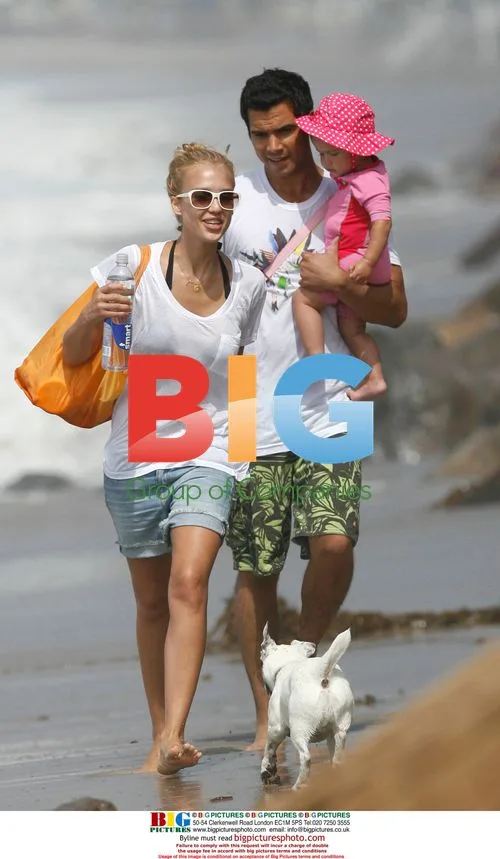 Jessica Alba and family at Malibu beach
