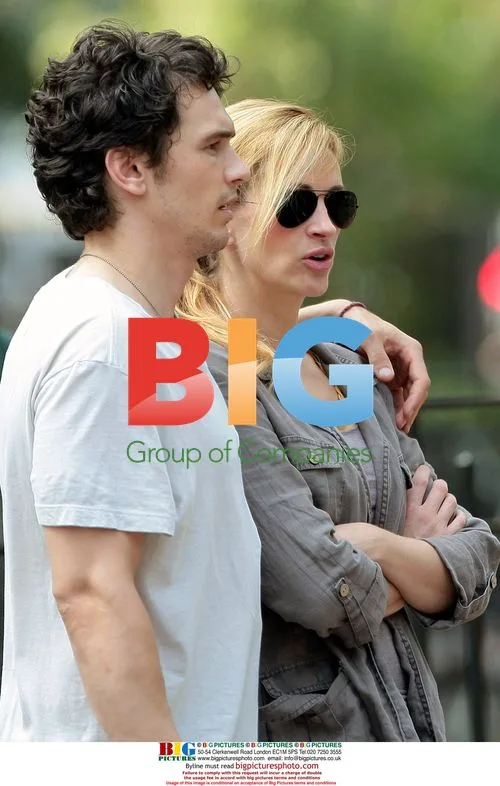 Julia Roberts and James Franco filming