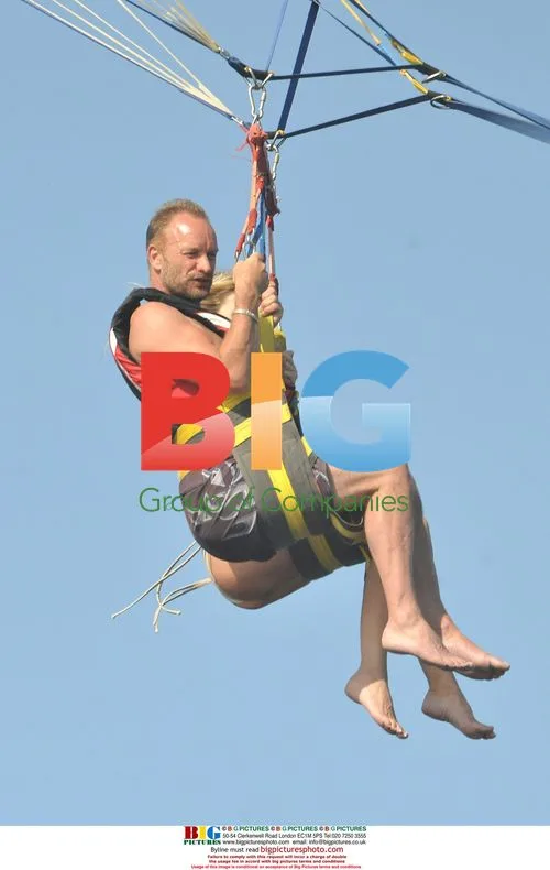 Sting tries paragliding in France