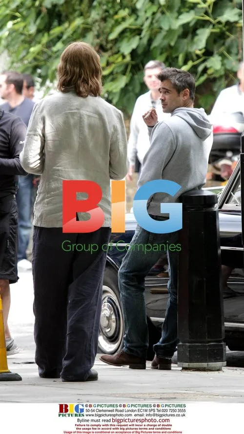 Colin Farrell and David Thewlis Filming London Boulevard