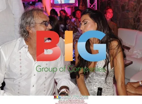 Flavio Briatore and wife at Fawaz Gruosi's 57th birthday party