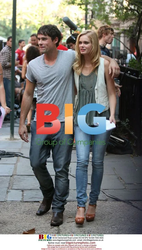 Sara Paxton and Ben Hollingsworth on the set of 'The Beautiful Life'