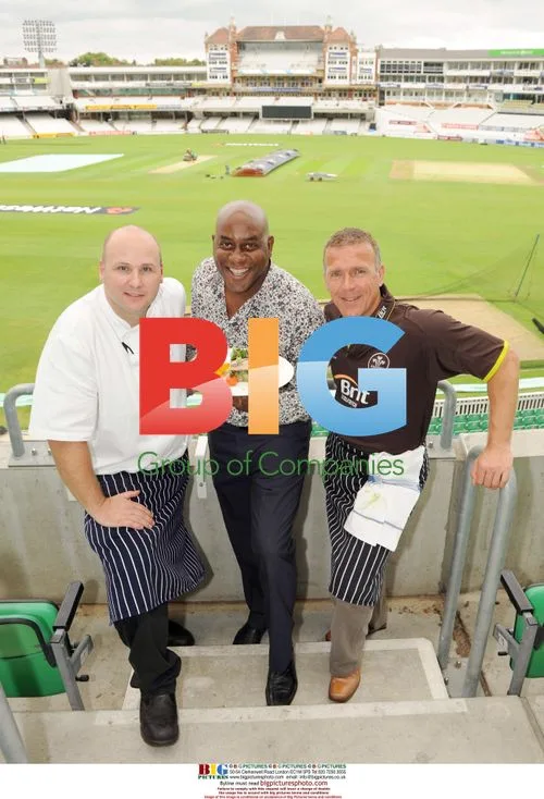 Brit Oval cook off with Alec Stewart, Ainslee Harriot and chef