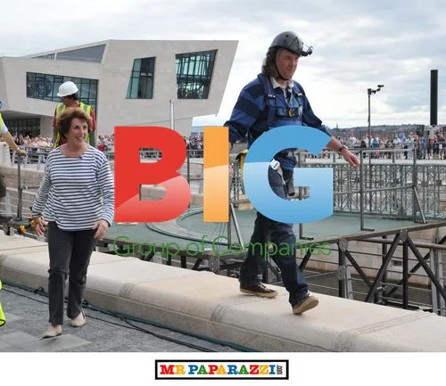 James May builds Meccano bridge in Liverpool