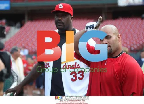 Albert Pujols and Shaquille O'Neal at Busch Stadium
